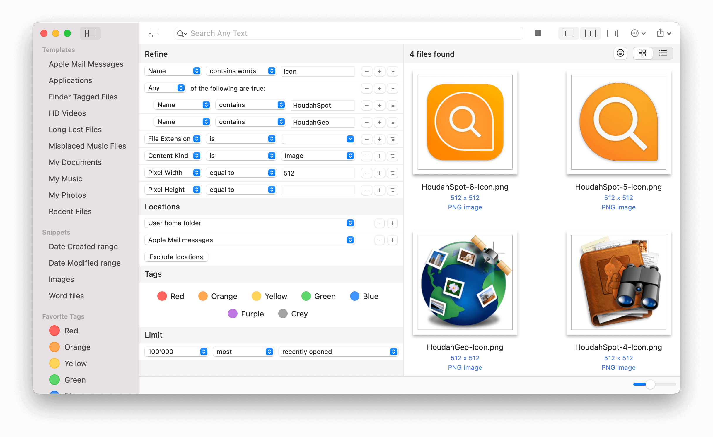 Advanced filtering options